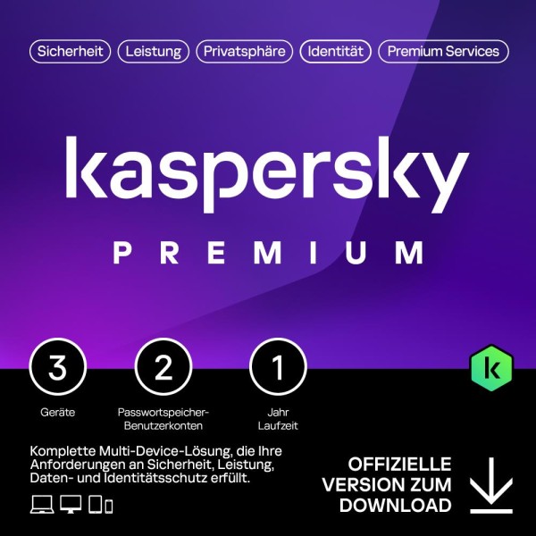 Kaspersky Premium (3 Device - 1 Jahr) ESD