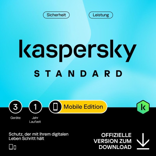 Kaspersky Mobile (3 Device - 1 Jahr) DACH ESD