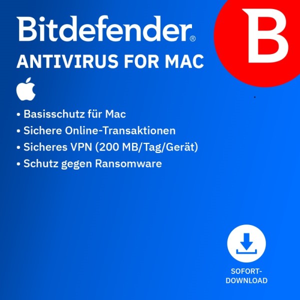 Bitdefender Antivirus for MAC (3 Device - 2 Jahre) EU ESD