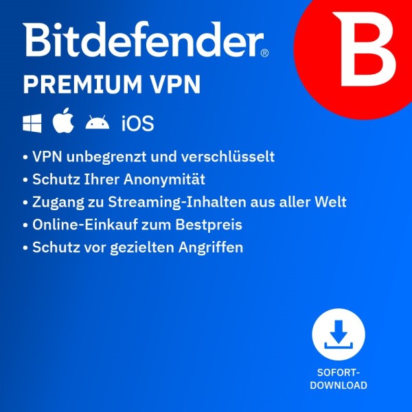 Bitdefender Premium VPN (10 Device - 1 Jahr) EU ESD