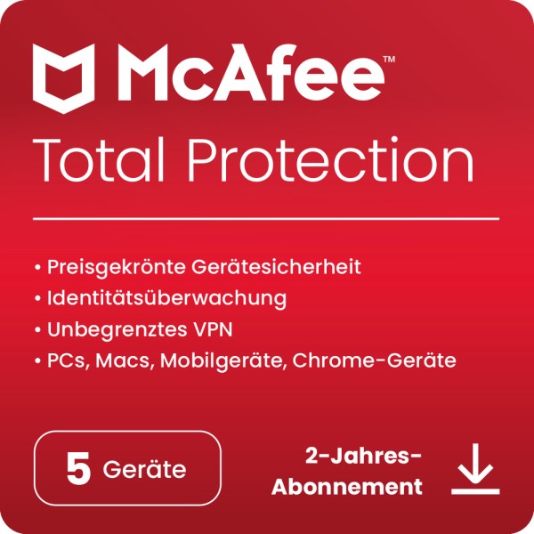McAfee Total Protection (5 Device - 2 Jahre) ESD