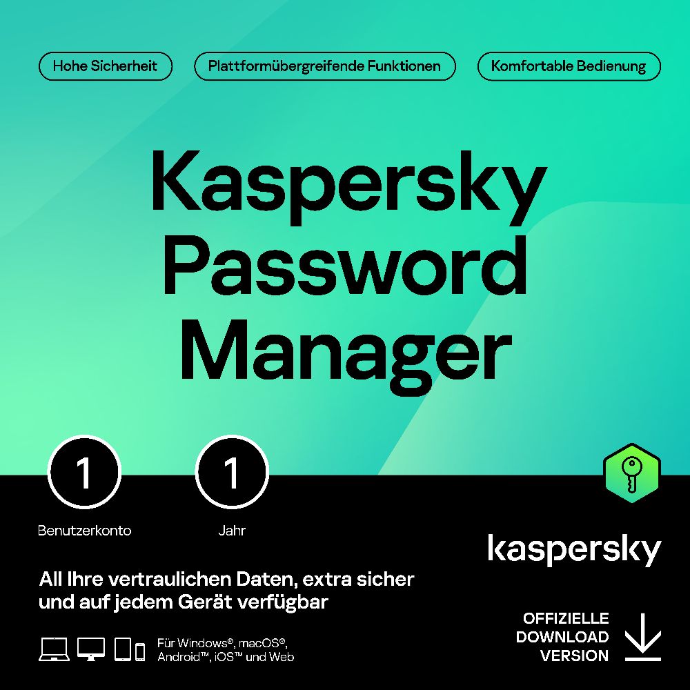 Kaspersky Password Manager (1 User - 1 Jahr) DACH ESD