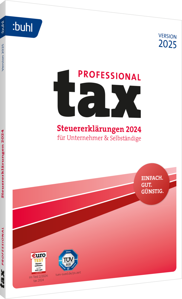 BUHL tax 2025 Professional (für das Steuerjahr 2024) (3 User / 1 PC - 1 Jahr) ESD