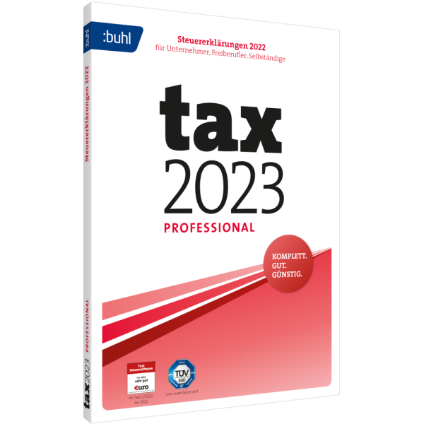 BUHL tax 2023  Professional (für das Steuerjahr 2022) (3 User / 1 PC - 1 Jahr) ESD