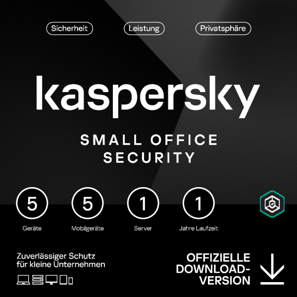 Kaspersky Small Office Security (1 Server + 5 Device + 5 Mobile - 1 Jahr) DACH ESD