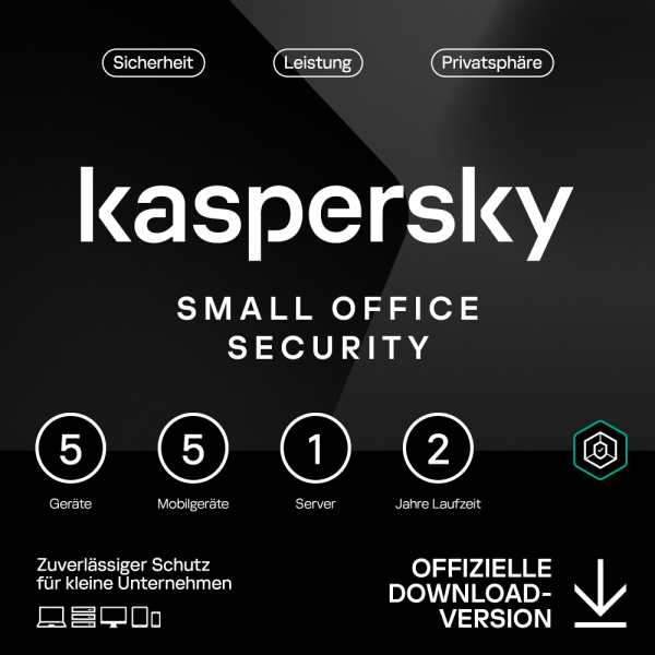 Kaspersky Small Office Security (1 Server + 5 Device + 5 Mobile - 2 Jahre) DACH ESD